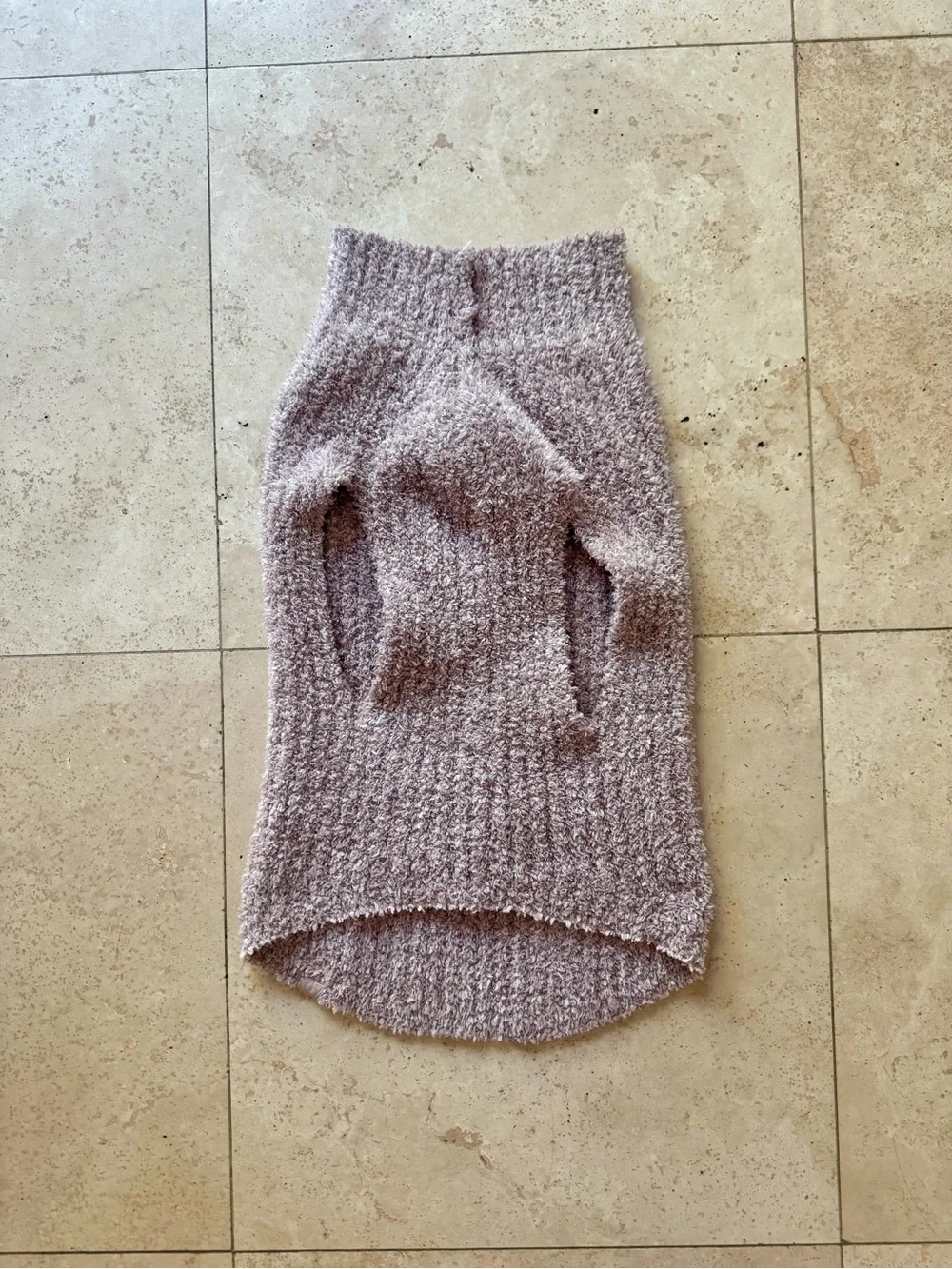 Barefoot Dreams Cozy Knit Dog Sweater in Dusty Mauve